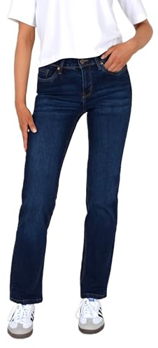 ESRA Straight Jeans Damen Stretch Hose Damen Jeans High Waist - Premium Damen Jeans Gerades Bein bis Übergröße Große Größe G6
