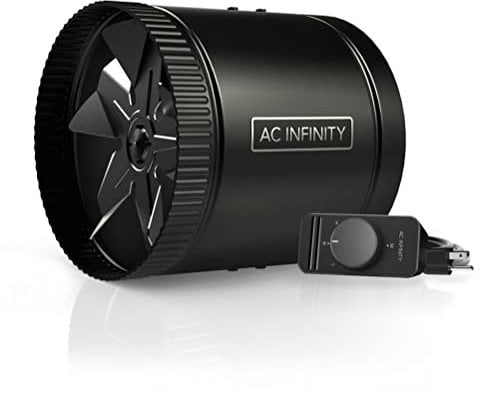 AC Infinity RAXIAL S8, Inline Booster Duct Fan 8” with Speed Controller - Low Noise Inline HVAC Blower Can Fan for Basements, Bathrooms, Kitchens, Workshops