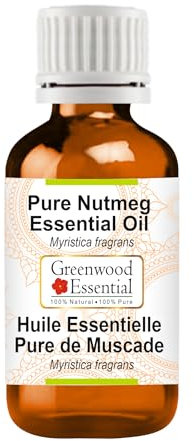 Greenwood Essential Naturreine Muskatnuss ätherisches Öl (Myristica fragrans) Dampfdestilliert 10ml (0.33 oz)
