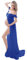 FEOYA Robes Enceintes Maternité Photographie Robe Sexy Longue Jupe en Mousseline de Soie Fente Avant pour Souvenirs Photographie Bleu XL