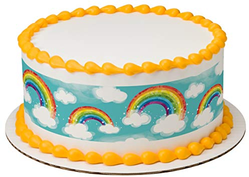 Tortenbänder Regenbogen, 3 Teilig aus Zuckerpapier, essbare Tortendeko, Geburtstag