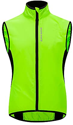 WOSAWE Veste sans Manches Vélo, Respirant VTT Haut Ultra-Léger Coupe-Vent Gilet de Cyclisme pour Homme Femme (Nouveau Vert L)