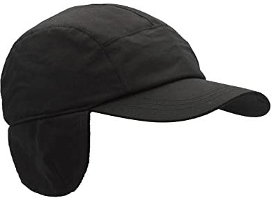 WALKER AND HAWKES Ellwood - Unisex Basecap mit Ohrenklappen - gewachst - Schwarz - M