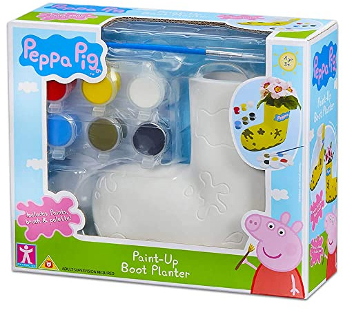 Peppa Pig Paint Up Boot Planter, preschool creative toy, paint up plaster boot, gift for 3-5 year old