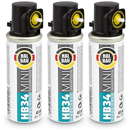 HB34 Gas Cartridge for Pin Nailer Gas Powered Fuel Cel, 80 mm / 20 g, Replacement Gas for Gas Nailers, Pack of 3