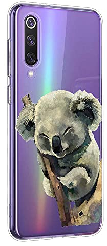 Oihxse Transparent Silikon Handyhülle Kompatibel mit Samsung Galaxy S21+ 5G, Klar Hülle Ultra Slim TPU Weich Bumper Durchsichtige Dünne Schutzhülle mit Schlafender Koala Muster - Koala