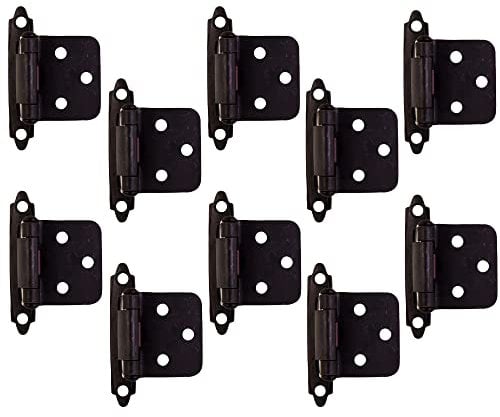 Design House 189662-ORB Overlay Hinges for Kitchen Cabinets 10-Pack Oil Rubbed Bronze