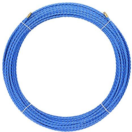 Anguila Guía Pasacables Semiindustrial Poliéster Triple Azul ⌀6mm 30m | Rígida en recto y flexible en curva, con mínimo rozamiento; terminales intercambiables; incluye 3 accesorios