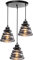 iDEGU 3 Luci lampadario a Sospenosione Moderno Lampada da Soffitto Creativo Design Fasce Intrecciate E27 Lampada a Sospensione Vintage per Camera da Letto Soggiorno Cucina (15cm, Nero, Piatto)
