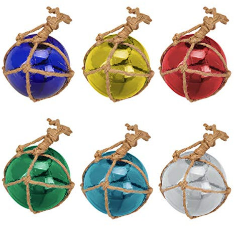 FOMIYES Glasfischen Schwimmerkugel Schwimmerkugeln : Glasbojen mit Strandküsten- Dekorationsball für Mittelstückschale Glasfischerboje Nautisches Ozeandekor Zuf?llige Japanische