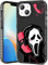 Qerrassa Black Skull Case for iPhone 13 6.1'' Cute Cartoon Character Kawaii Soft TPU Cover for Girly Girls Kids Boys Phone Cases Funny Pattern Fashion Protective Case for iPhone 13