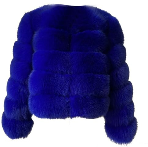 ZhuiKun Women's Faux Fur Coat Short Artificial Fur Overcoat Solid Thick Outerwear Shaggy Parka Cardigan Jacket - Style 5, M