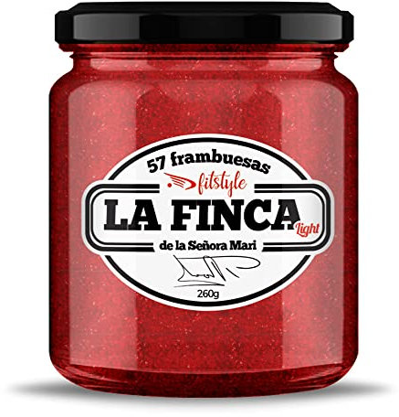 Mermelada de Frambuesas (78%) | Sin Azúcar añadido 260g | Light y con la mitad de calorías | Con fruta ecológica y sabor intenso