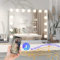 CASSILANDO Hollywood Vanity Mirror Bluetooth Speaker and Lights, Makeup Mirror, Large Vanity Lighted Mirror with 15 LED Bulbs for Bedroom, 3 Color Modes, USB Port, Tabletop or Wall-Mounted, 58x46cm