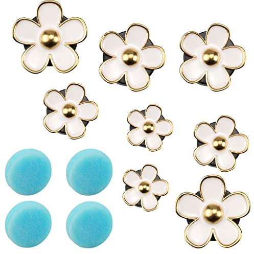 aupawdy 8 STK Blumenförmige Auto Lüftungsclips Gänseblümchen Lüftungsclips für AutoLüftungsschlitze mit 3 STK Duft Wattepads Auto Dekoration Zubehör für Auto Luftauslass