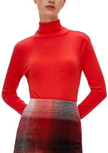 s.Oliver Langarmshirt mit Rollkragen und Rippstruktur