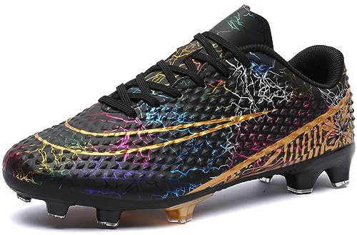 DimaiGlobal Zapatillas de Fútbol Hombre Spike Aire Libre Low-Top Profesionales Atletismo Entrenamiento Calzado de Fútbol Botas de Fútbol Tacos de fútbol Zapatos de Deporte 41EU Negro
