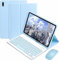 CLALOC Funda con Teclado para Samsung Galaxy Tab S6 Lite 10.4 2024/2022/2020, Cubierta De Teclado QWERTY Inalámbrico Bluetooth Desmontable Magnético con Soporte para Bolígrafo Y Ratón,Azul
