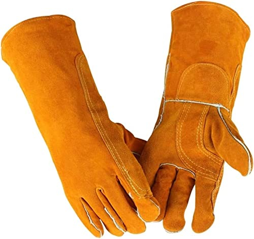 BULINO Strapazierfähige Gartenhandschuhe, Arbeitshandschuhe, Schweißhandschuhe, hitze- und feuerfeste Handschuhe, Lange Gartenhandschuhe, Doppellagiges Rindsleder, Kühllagerung, Kryo-Arbeitshandschuh