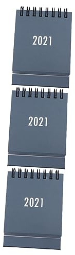 Operitacx 3 Stück 2021 Kalender 2021 Mini-tischkalender Zum Aufstellen Tragbarer Terminkalender Kraft Tischkalender Juli 2020-2021 Mini 2021 Wandkalender Fräulein Papier Umblättern Zeitpläne