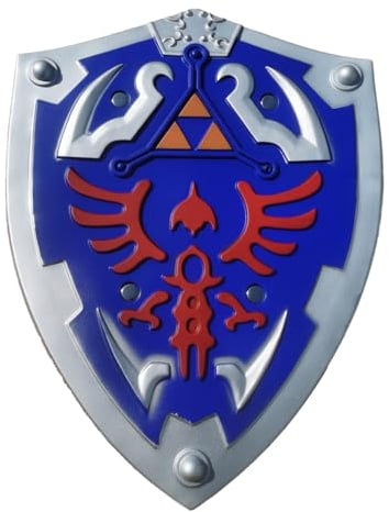 Link Hylian Schild mit Befestigungsgurten, 50,8 cm, PU-Schaum, Cosplay-Requisiten