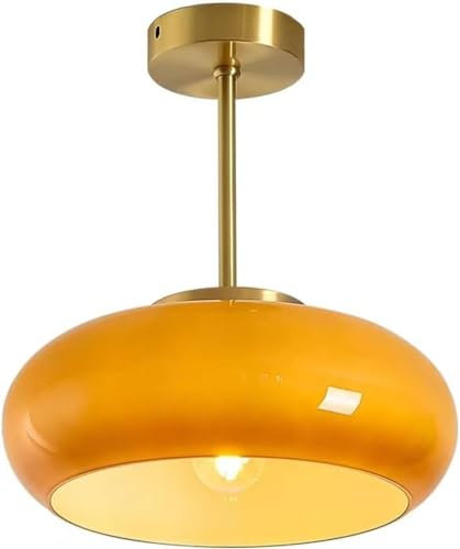 CXYZM Modern Ceiling Lights - Glass Semi Flush Mount Ceiling Light Fixture with Dome Glass Shade for Hallway, Dining Room, White