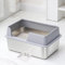 Stainless Steel Enclosed Sides Cat Litter Tray Box, Large Litter Box for All Cats Rabbits, Never Absorbs Odors, Non Stick Surface, Anti-slip Rubber Bottom, Easy to Clean, 50(L) x35(W) x 25(H) cm