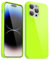 Svanove for iPhone 14 Pro Case Silicone, Glossy Soft Rubber Gel Jelly Cute Protective Plastic Simple Plain Phone Case Cover for Women Girl, Slim Thin Flexible Shockproof TPU, Neon Green Lime