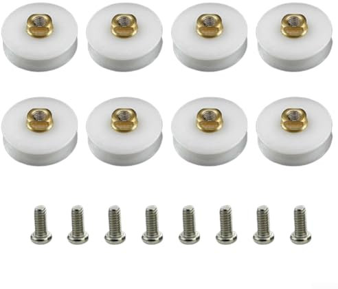 4/8 Stück Duschtürrollen, Schiebetüren, Ersatzrollen für Duschkabine, Duschraum, Duschtrennwand, obere untere Teile, Befestigung, 22 mm (8 Stück)