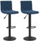 vidaXL Barhocker 2 STK. Blau Samt, Barstühle, Stuhl Bar, Stuhl, Hocker Bar, Stühle Bar, Stühle, Tresenstuhl, Thekenstuhl, Tresenhocker, Thekenhocker
