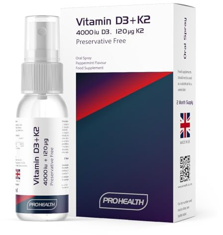 ProHealth Vitamin D3 4000 IU + K2 120 µg, Spray, 2-Month Supply
