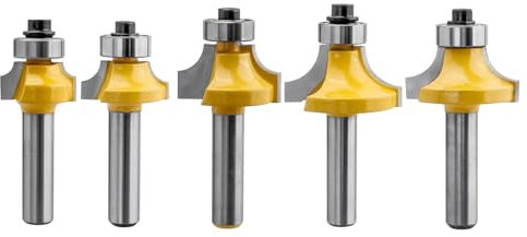 Treki 5pcs Fresas para Madera 8mm Brocas de Enrutador Redondas Corner Rounding Edge Forming Broca Fresadora Redonda Cantos Bit Herramienta de Copa 3.17mm 4,76mm 6.35mm 7.96mm
