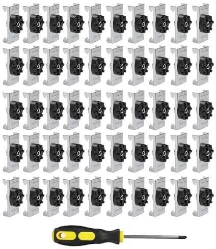 Vidao Sound Isolation Clips - 50 pack - Sound Proofing Mounting Clips - Reduces Noise from Noisy Neighbours - Drywall Soundproofing For Walls and Ceiling - Screwdriver Included