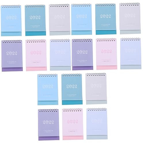 Lurrose 18 Stk Mini Tischkalender Staffelei Kalender Kalenderplaner Täglicher Tischkalender Neujahrskalender Tischdekorationskalender Bürotischdekoration Blätterkalender 2022 Papier