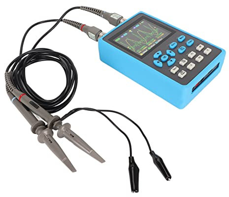 Brilluxa Handheld Oscilloscope, 2 Channel Digital Scope, 120MHz Bandwidth, 2.8in LCD Display, 3 Scan Modes, Portable Signal Analyzer Oscilloscope for Electronics Testing