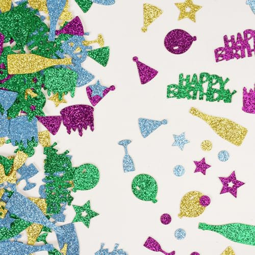 KOBOKO Happy Birthday Konfetti Tischdeko Geburtstag, Streudeko Geburtstag Frau Mann, Konfetti Geburtstag Deko, Happy Birthday Deko, Glitzer Confetti Deko Geburtstag, Geburtstagsdeko Tisch