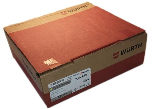 Würth Avvitatore di montaggio Amo® III tipo 1; testa di fresa; 200 pezzi, lunghezza: 152 mm; diametro filettatura: 7,5 mm; acciaio; RW30/vite per telaio della finestra (0234730152)