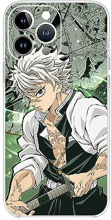 CRSMINE Cute Phone Case Demon Compatible with iPhone 16 with Slayer Character Shinazugawa 15 14 12 13 11 Pro Max Plus XR X Xs Max Sanemi Soft Clear TPU Shockprooftective Case Cover