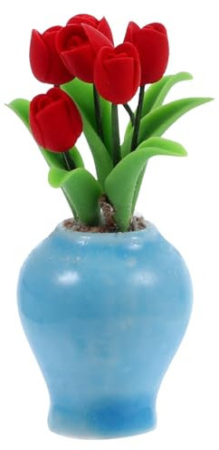 HEMOTON Modelo En Maceta Miniatura Papel Pintado Casa De Muñecas Muñeca Antigua Puesto De Muñecas Juguete Muebles De Muñeca Muñeco De Espeluznante Decoración Muñecos Arcilla Rojo