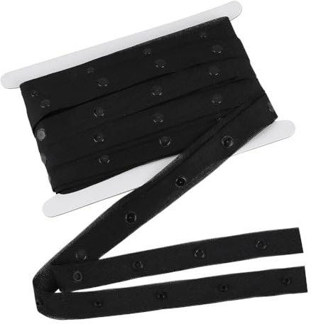 BENECREAT 9.14m Schwarzes Druckknopfband Druckknöpfe Aus Kunststoff Druckknöpfe Zum Aufnähen Streifenverschluss Zum Aufnähen von Schrittverschlüssen Bettdecken Tanzkostümen Vorhängen Dessous