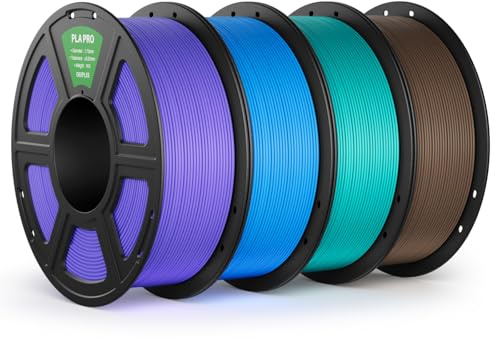 DEEPLEE PLA PRO Filament 4KG Lila Himmelblau Türkis Braun | Stärkere Zähigkeit 3D Drucker Filament, Maßgenauigkeit ±0.02 mm, Sauber gewickelt, Einfach zu Drucken