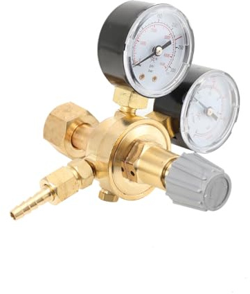 TABODD Druckminderer Gasflasche für Stickstoff Helium, Druckminderer mit Manometer Gasarmatur Schutzgas Druckregler Einlassgewinde W21,8 x 1/14 für Gase Argon Co2-inert-gas