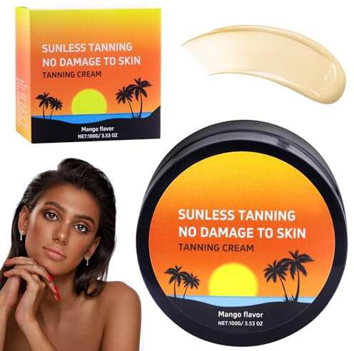 Vibbang Crema Acelerador Bronceado, Autobronceador Corporal, Crema Aceleradora de Bronceado Intensa, Logra un Bronceado Natural, Crema Bronceadora en Soláriums y sol Exterior(100g) (A)
