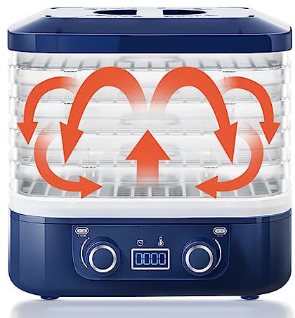 LSyySy 5 Tray Food Dehydrator Fruit Dryer Machine with Adjustable Temperature Timer, Electric Food Dehydrator Fruit Dryer Meat Vegetables Beef Preserver Machine Beaf Jerk and any other homemade food
