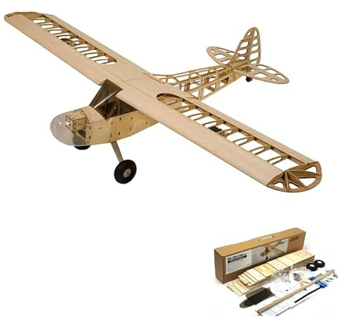 S08 Piper Cub J3 Model Airplane 1180mm Wingspan RC Plane Balsa Wood Airplane Kits to Build for Hobbyist (KIT Only)