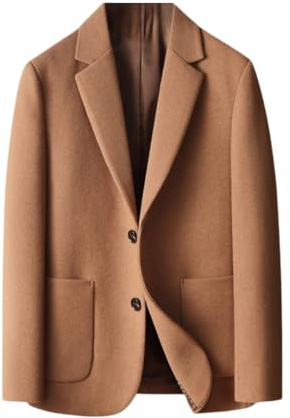HUIANGLIYG Herren Anzugblazer Aus Tweed, Vintage Wollmischung, Sportmantel, Lässig, Zwei Knöpfe, Reguläre Passform, Anzugjacken mit Taschen für Hochzeit, Abschlussball, Party