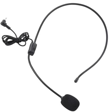 Asixxsix Microfono a Condensatore da 3,5 Mm con Copricapo, Suono Chiaro per L'insegnamento, Adatto per Amplificatori e Computer