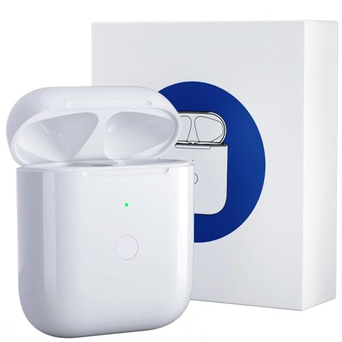 Wireless Charging Replacement Compatible with AirPods 1 and 2, Airpods Case with Bluetooth Button for Pairing, 700 mAh Airpod Charging Case Replacement (White)
