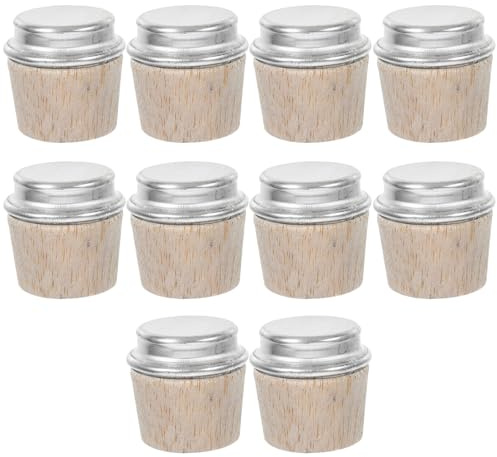 Healifty 10 Stück Isolierter Flaschenverschluss aus Aluminium und Holz Wärmflaschenstopfen für Tee und Kaffee Langlebiger Thermoskanne Ersatzdeckel für Zuhause und Unterwegs