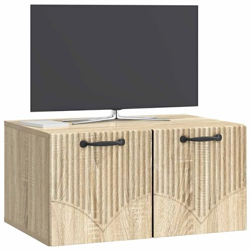 vidaXL Wandmontierter TV-Schrank Sonoma-Eiche 59,5 x 41 x 30 cm, Moderner Wohnbereich, Rechteckiger Wandschrank, Viel Stauraum, Schlichtes Design für die Haushaltsorganisation